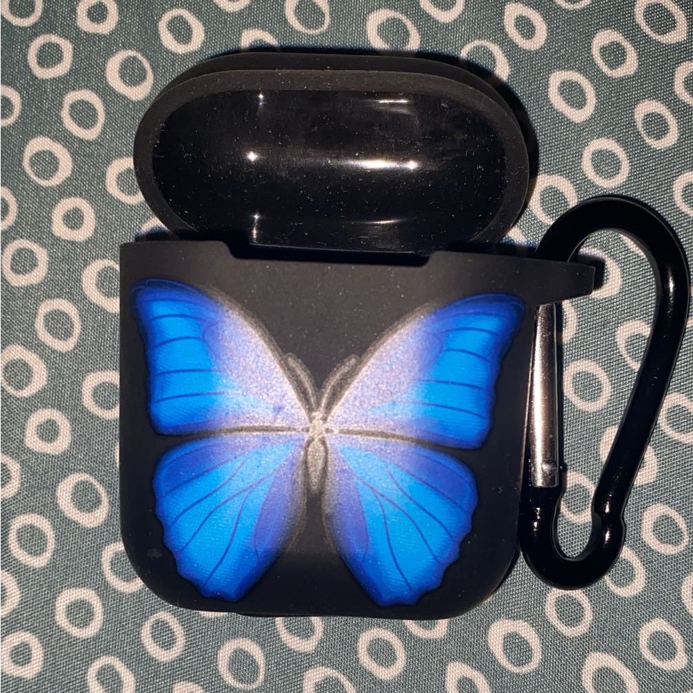 Black and Blue Butterfly AirPods Case